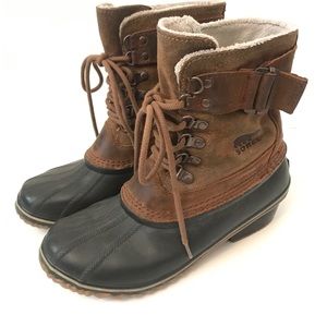 SOREL Winter Fancy Lace II Snow Duck Boots Brown 7
